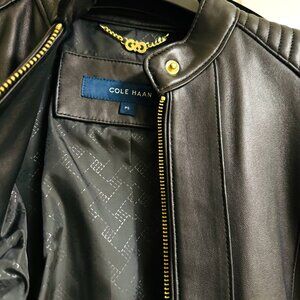 Cole Haan Leather Zip Jacket